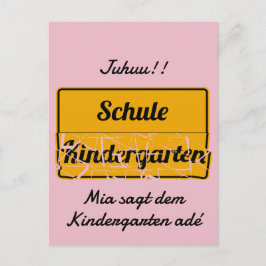 personalisierbar Einschulung mit Schultasche Postkarte