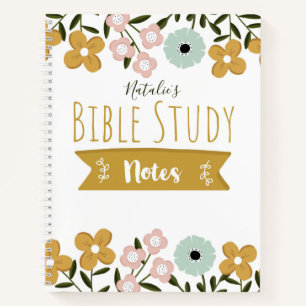 Personalisierbar Floral Bible Study Notizblock