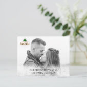 Personalisierbar Foto Karte Schneeflocken (Stehend Vorderseite)