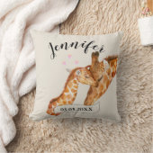 Personalisierbar Giraffe Mama & Baby Name Kissen (Decke)