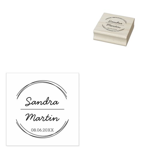 Personalisierbar Kreis Gummistempel (Stempel)