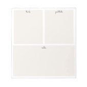 Personalisierbar Modernes Beige Weiß Post-it Notizblock (Vorderseite)