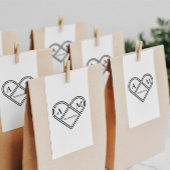 Personalisierbar Monogramm Herz Gummistempel