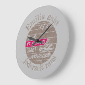 personalisierbar Name Prinzessin Wanderschuhe Große Wanduhr (Winkel)