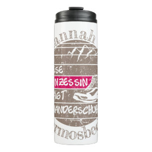 personalisierbar Name Prinzessin Wanderschuhe Thermosbecher