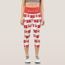 Personalisierbar | Patriotisch | KANADA FLAG Capri Leggings