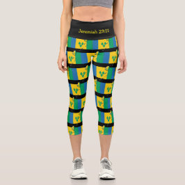 Personalisierbar | Patriotisch | ST VINCENT FLAG Capri Leggings