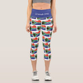 Personalisierbar | Patriotisch | SÜDAFRIKA FLAG Capri Leggings (Vorderseite)