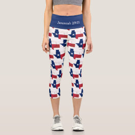 Personalisierbar | Patriotisch | TEXAS FLAG Capri Leggings