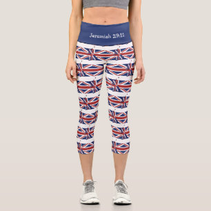 Personalisierbar  Patriotisch  UNION JACK UK FLAG Capri Leggings