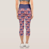 Personalisierbar | Patriotisch | USA AMERICAN FLAG Capri Leggings (Rückseite)