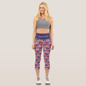 Personalisierbar | Patriotisch | USA AMERICAN FLAG Capri Leggings (Vorderseite)