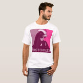 Personalisierbar! Rosa Pop Art Inspiriert Hühnerhe T-Shirt (Vorne ganz)