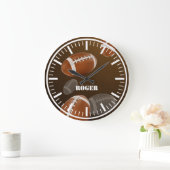 Personalisierbar Rugby Wall Clock Große Wanduhr (Zuhause)