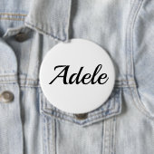 personalisierbar Vorname Adele schwarz weiß Button (Beispiel)