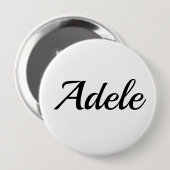 personalisierbar Vorname Adele schwarz weiß Button (Vorne & Hinten)