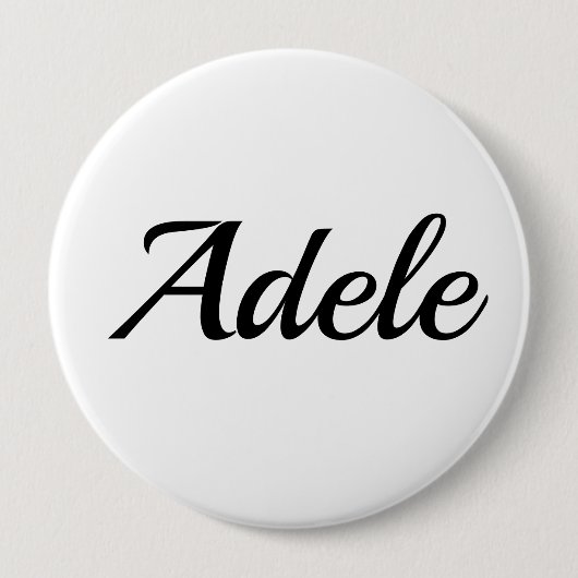 personalisierbar Vorname Adele schwarz weiß Button (Vorderseite)