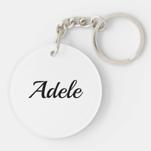 personalisierbar Vorname Adele schwarz weiß Schlüsselanhänger (Rückseite)