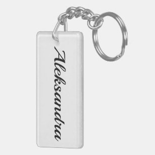 personalisierbar Vorname Aleksandra schwarz weiß Schlüsselanhänger