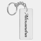 personalisierbar Vorname Alexandra schwarz weiß Schlüsselanhänger (Vorderseite links)