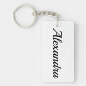 personalisierbar Vorname Alexandra schwarz weiß Schlüsselanhänger (Vorderseite)