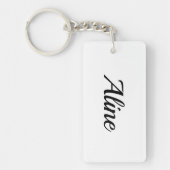 personalisierbar Vorname Aline schwarz weiß Schlüsselanhänger (Vorderseite)