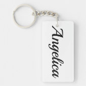 personalisierbar Vorname Angelica schwarz weiß Schlüsselanhänger (Vorderseite)