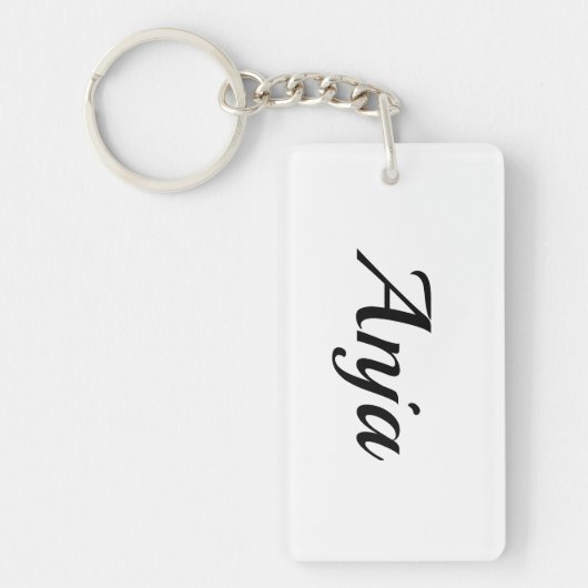 personalisierbar Vorname Anja schwarz weiß Schlüsselanhänger (Vorderseite)