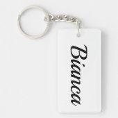 personalisierbar Vorname Bianca schwarz weiß Schlüsselanhänger (Vorderseite)