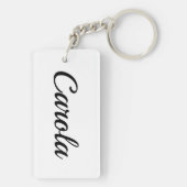 personalisierbar Vorname Carola schwarz weiß Schlüsselanhänger (Rückseite)