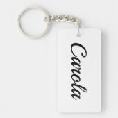 personalisierbar Vorname Carola schwarz weiß Schlüsselanhänger (Vorderseite)