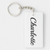 personalisierbar Vorname Charlotte schwarz weiß Schlüsselanhänger (Vorderseite)