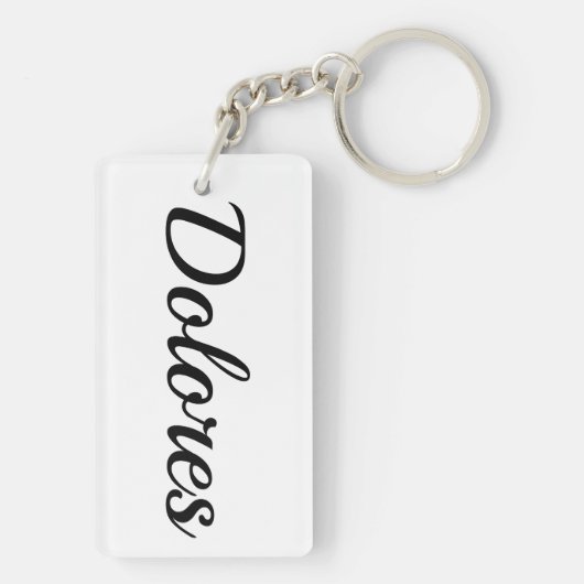 personalisierbar Vorname Dolores schwarz weiß Schlüsselanhänger (Rückseite)