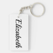 personalisierbar Vorname Elizabeth schwarz weiß Schlüsselanhänger (Rückseite)