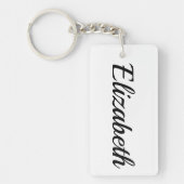 personalisierbar Vorname Elizabeth schwarz weiß Schlüsselanhänger (Vorderseite)