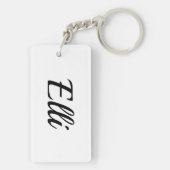 personalisierbar Vorname Elli schwarz weiß Schlüsselanhänger (Rückseite)