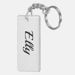 personalisierbar Vorname Elly schwarz weiß Schlüsselanhänger