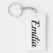 personalisierbar Vorname Emilia schwarz weiß Schlüsselanhänger (Vorderseite)