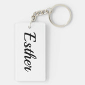 personalisierbar Vorname Esther schwarz weiß Schlüsselanhänger (Rückseite)