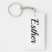 personalisierbar Vorname Esther schwarz weiß Schlüsselanhänger (Vorderseite)