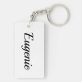 personalisierbar Vorname Eugenie schwarz weiß Schlüsselanhänger (Rückseite)