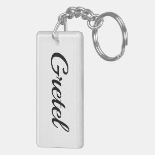 personalisierbar Vorname Gretel schwarz weiß Schlüsselanhänger