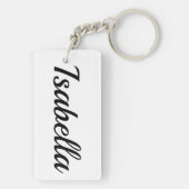 personalisierbar Vorname Isabella schwarz weiß Schlüsselanhänger (Rückseite)