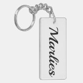 personalisierbar Vorname Marlies schwarz weiß Schlüsselanhänger (Vorderseite links)