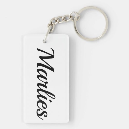 personalisierbar Vorname Marlies schwarz weiß Schlüsselanhänger (Rückseite)