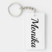 personalisierbar Vorname Monika schwarz weiß Schlüsselanhänger (Vorderseite)