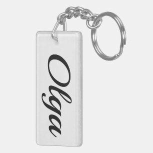 personalisierbar Vorname Olga schwarz weiß Schlüsselanhänger