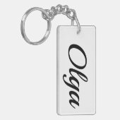personalisierbar Vorname Olga schwarz weiß Schlüsselanhänger (Vorderseite links)