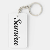 personalisierbar Vorname Samira schwarz weiß Schlüsselanhänger (Rückseite)