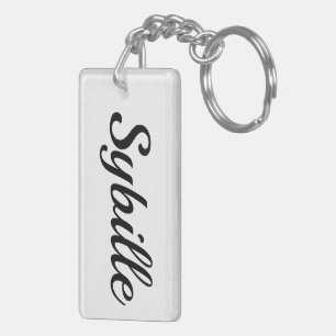 personalisierbar Vorname Sybille schwarz weiß Schlüsselanhänger